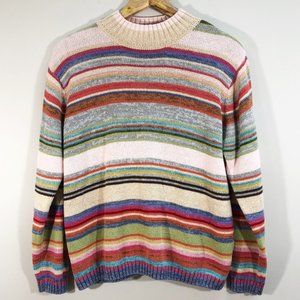 Tiara Multicolor Striped Turtleneck Sweater - Pink, Blue, Green, Cream